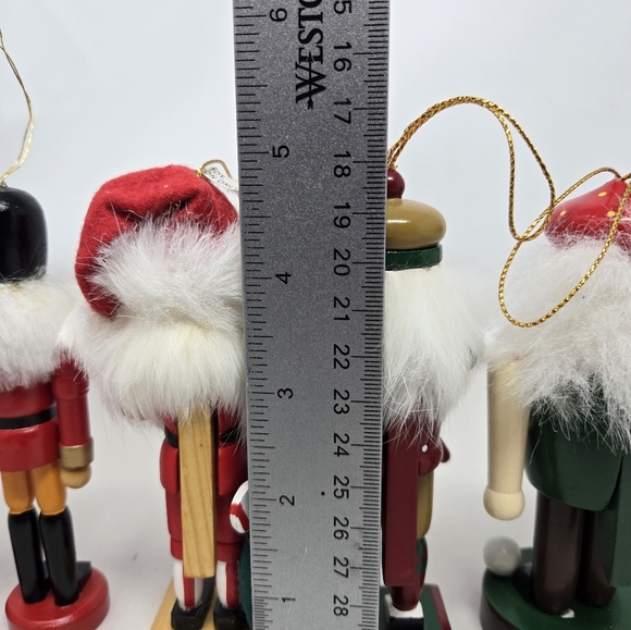 Christmas Nutcracker Tree Ornament 3 Soldier 1 Santa 2 Golfers 1 King Wooden 5in - Picture 8 of 10